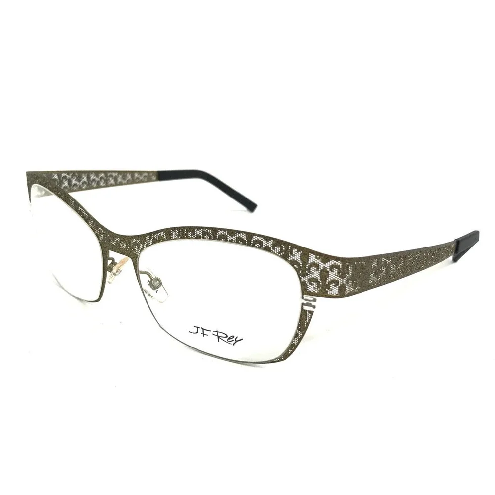 J.F. Rey Eyeglasses Frames JF2559 6565 Khaki Olive Green Fleur De Lis 53-16-132